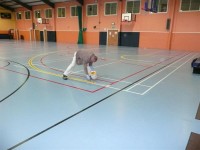 Sports hall floor painting with markings by Total Paintworks Ltd., Decorators, Castleisland, Co Kerry, Ireland